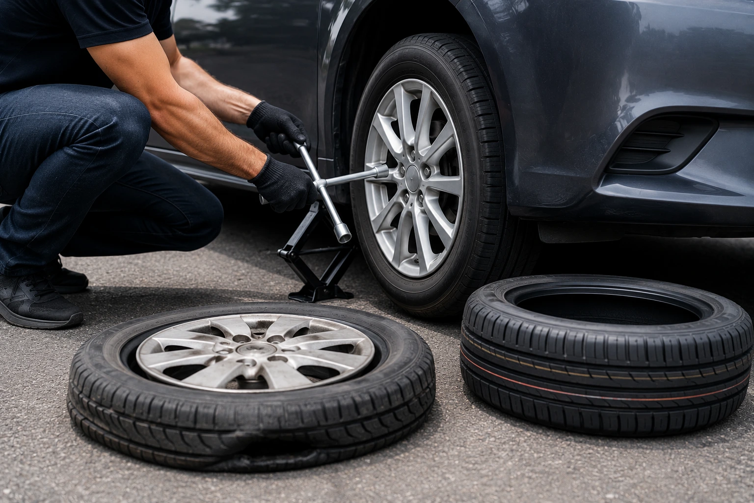Flat tyre repair and replacement in Qatar — AA Qatar mobile tyre service