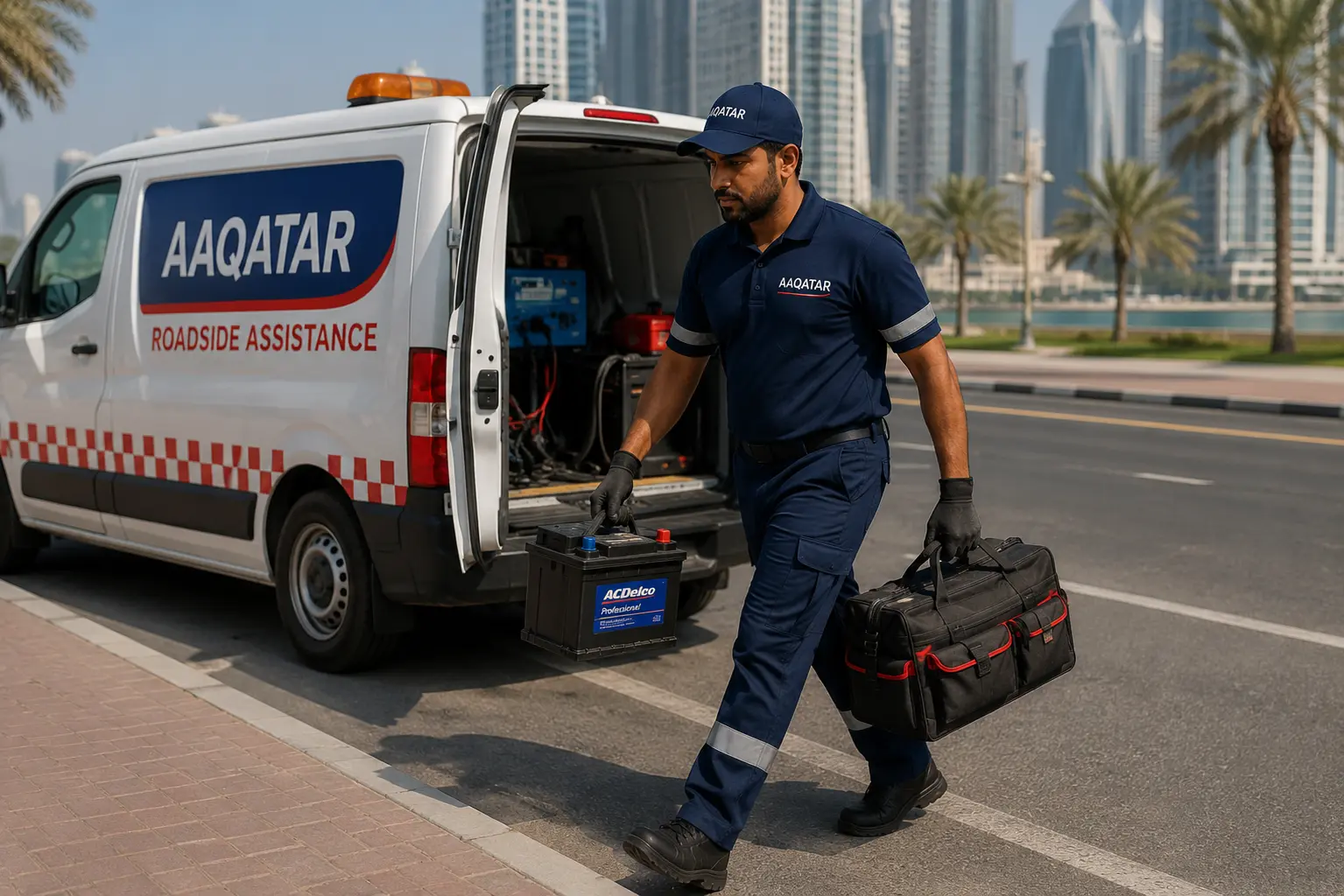 AAQATAR technician dispatched for battery replacement